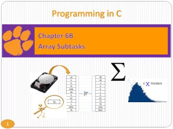 Programming in C  1  Programming with Arrays    Subtasks    Partially-filled arrays
