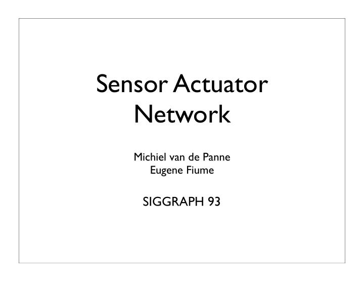 sensor actuator network