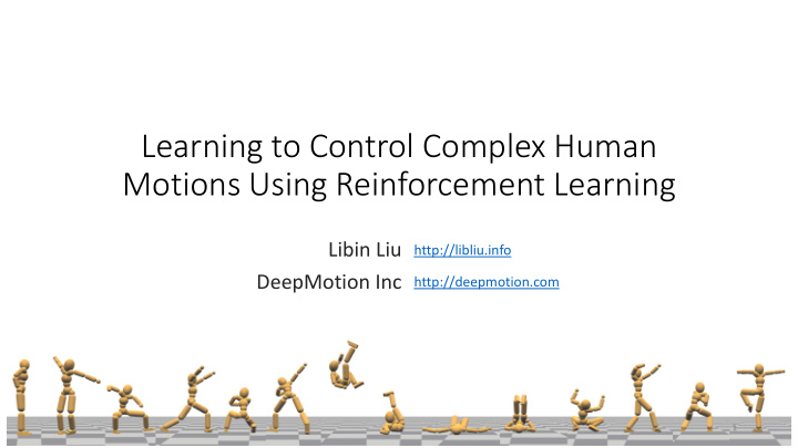 motions using reinforcement learning