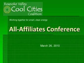 All   Affiliates Conference Affiliates Conference  All  March 26, 2010  C  l  a  u  d  e  M