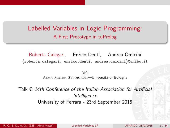labelled variables in logic programming
