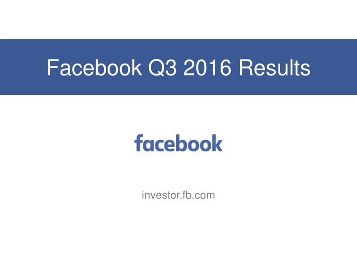 facebook q3 2016 results