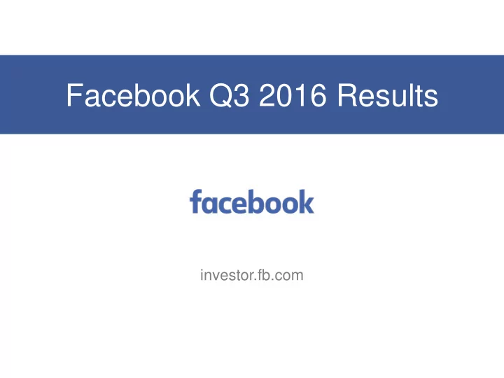 facebook q3 2016 results