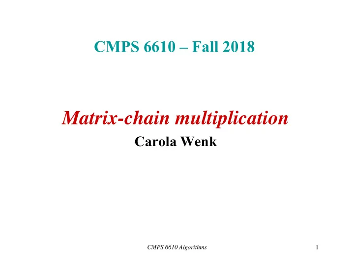 matrix chain multiplication