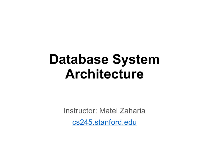 database system architecture