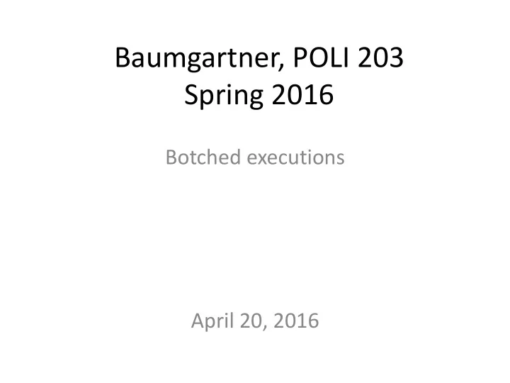 baumgartner poli 203 spring 2016