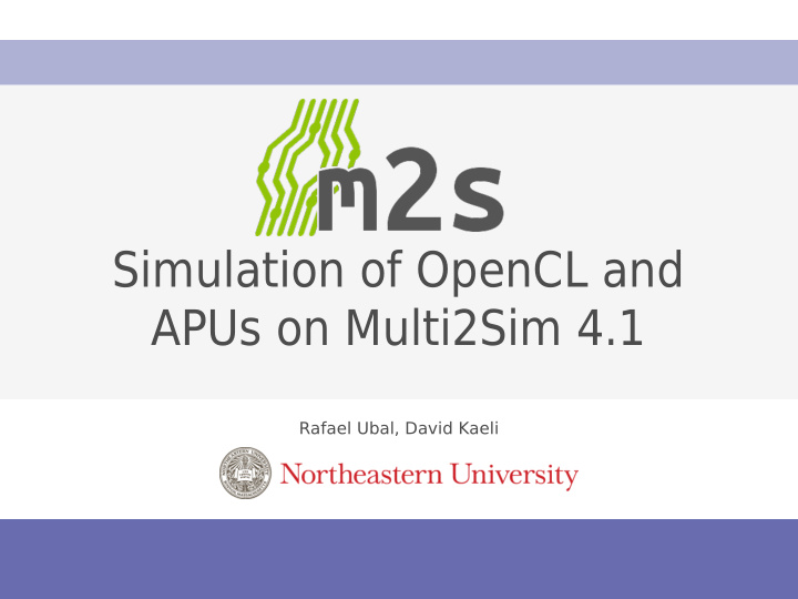 simulation of opencl and apus on multi2sim 4 1