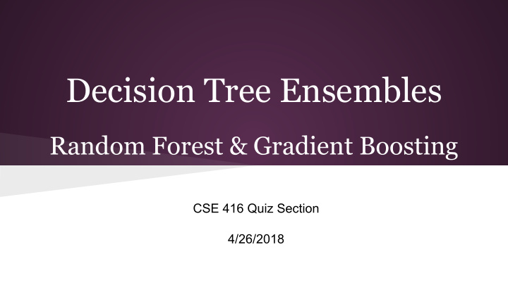decision tree ensembles