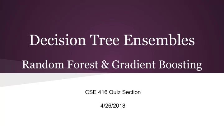 decision tree ensembles
