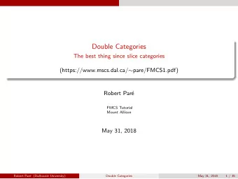 Double Categories  The best thing since slice categories (https://www.mscs.dal.ca/