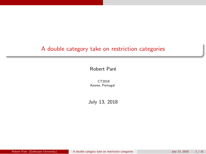 a double category take on restriction categories