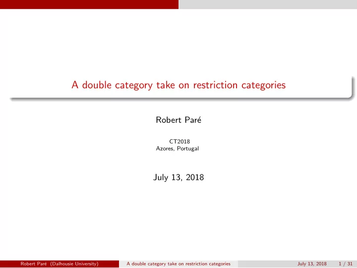 a double category take on restriction categories