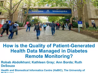 How is the Quality of PatientGenerated  Health Data Managed in Diabetes  Remote Monitoring?