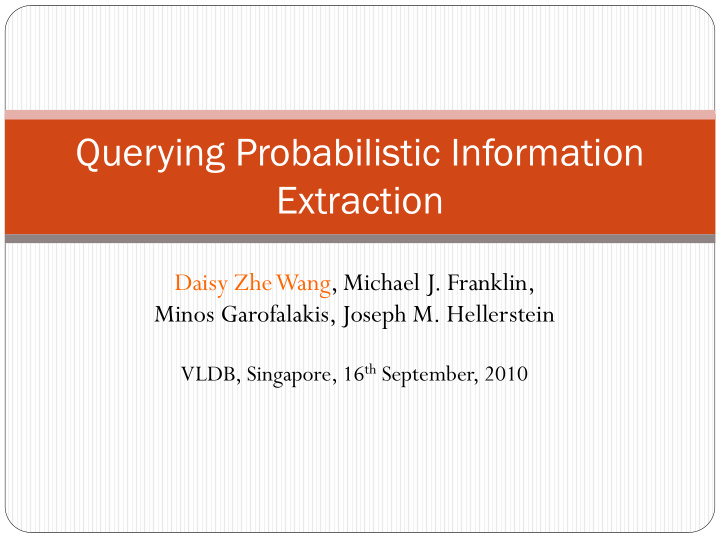 querying probabilistic information