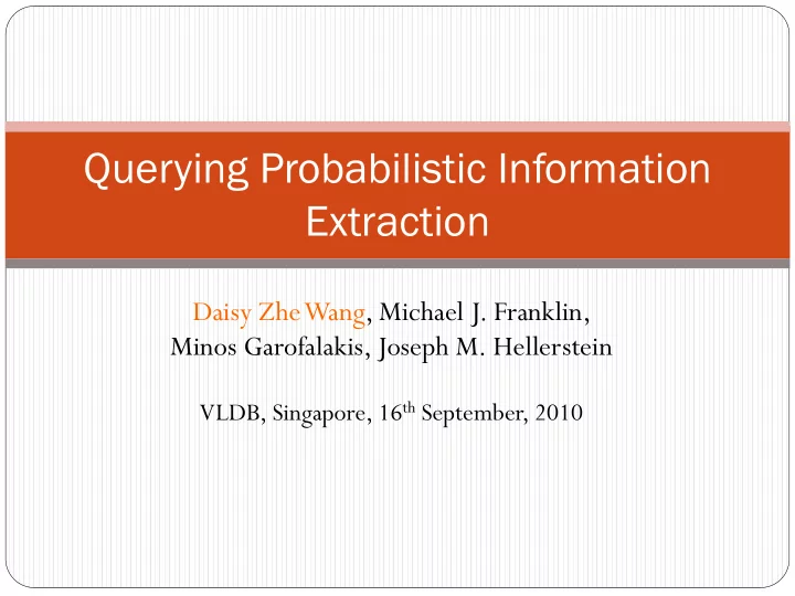 querying probabilistic information