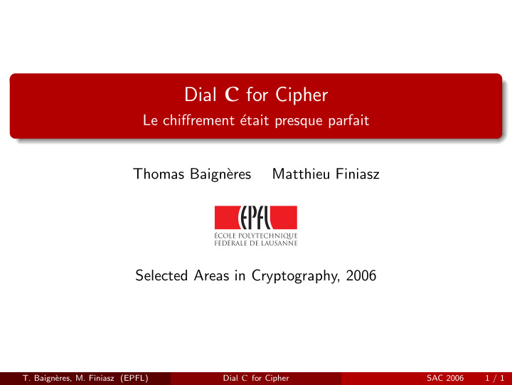 dial c for cipher
