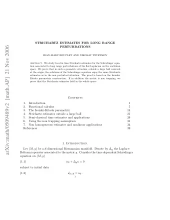 arXiv:math/0509489v2  [math.AP]  21 Nov 2006  PERTURBATIONS  JEAN-MARC BOUCLET AND NIKOLAY TZVETKOV