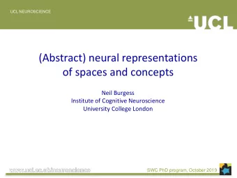 (Abstract) neural representations  of spaces and concepts  Neil Burgess  Institute of Cognitive