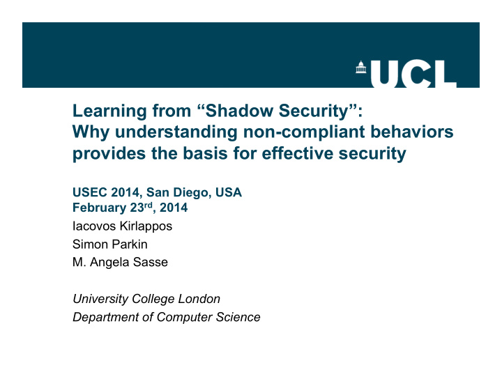 learning from shadow security why understanding non