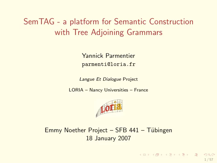 semtag a platform for semantic construction with tree