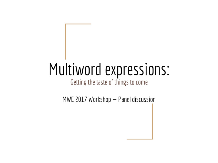 multiword expressions