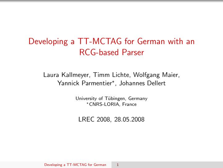developing a tt mctag for german with an rcg based parser