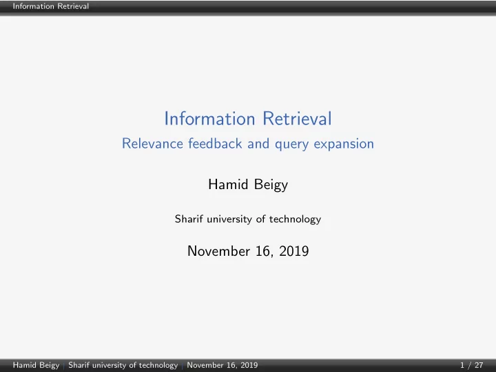 information retrieval