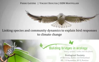 to climate change Elanus caeruleus - http://www.chassimages.com  Context         |         Method