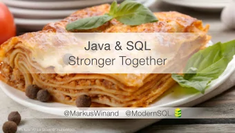 Java &amp; SQL   Stronger Together  @MarkusWinand   @ModernSQL  Picture: Africa