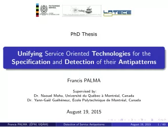 Unifying Service Oriented Technologies for the Specification and Detection of their Antipatterns