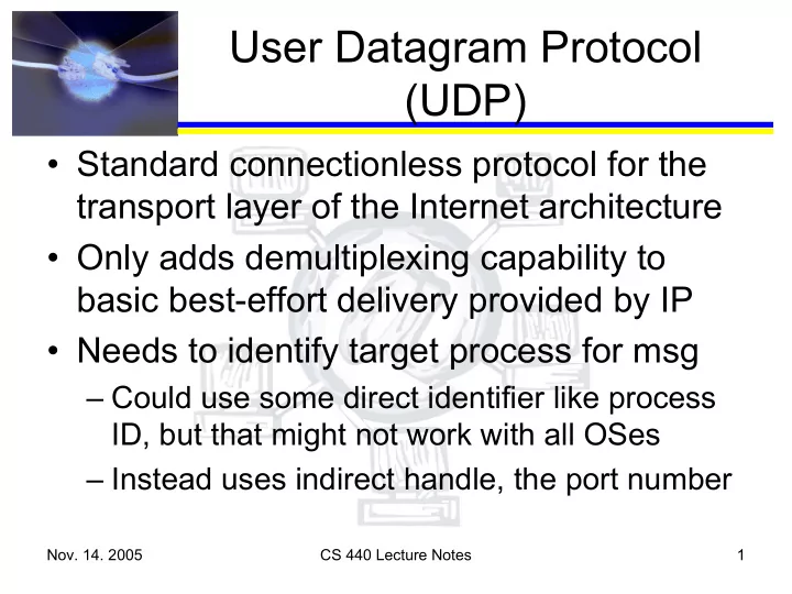 user datagram protocol udp
