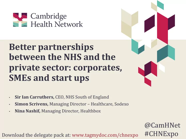 better partnerships between the nhs and the private