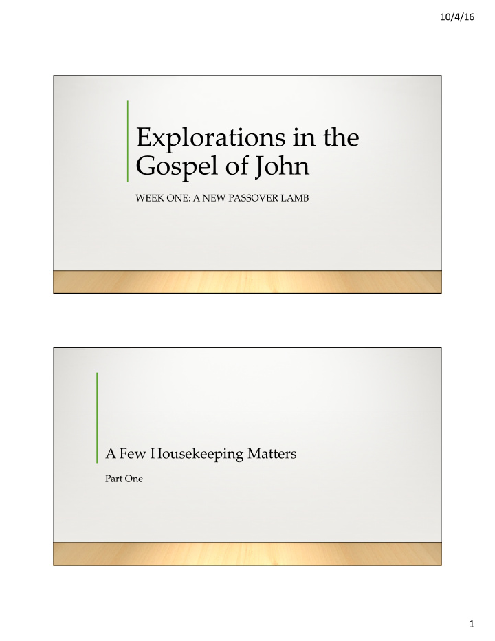 explorations in the gospel of john