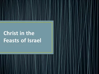 Christ in the  Feasts of Israel  Biblical Jewish Calendar  Leviticus 23  These are the appointed