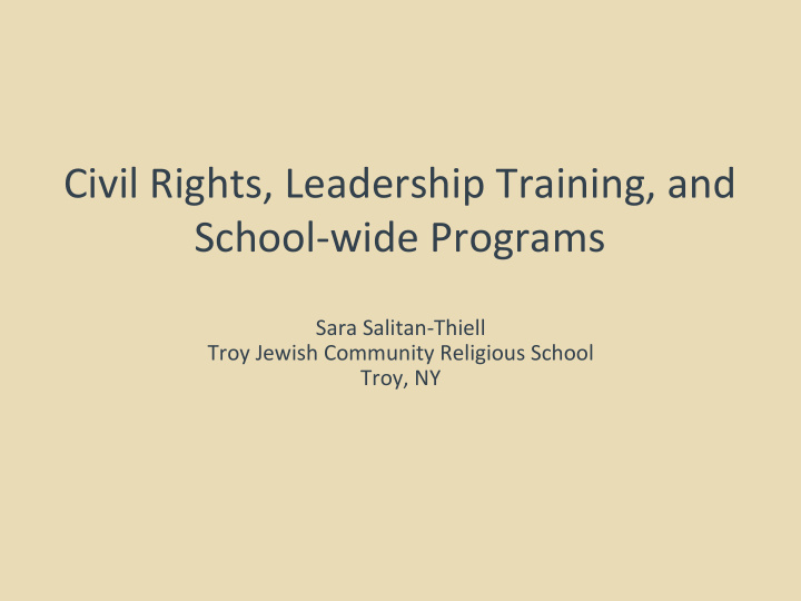 civil rights leadership training and