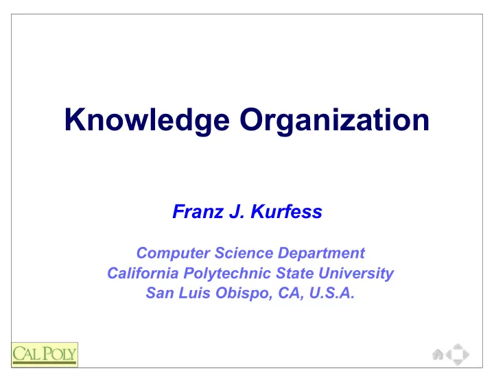 knowledge organization