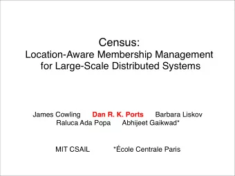 Motivation  Large-scale distributed systems becoming more common  multiple datacenters, cloud