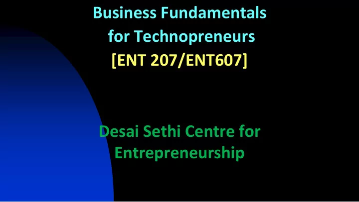 for technopreneurs