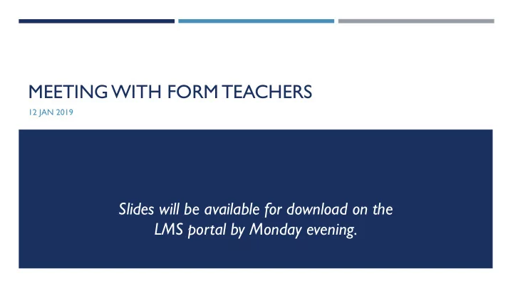 meeting with form teachers
