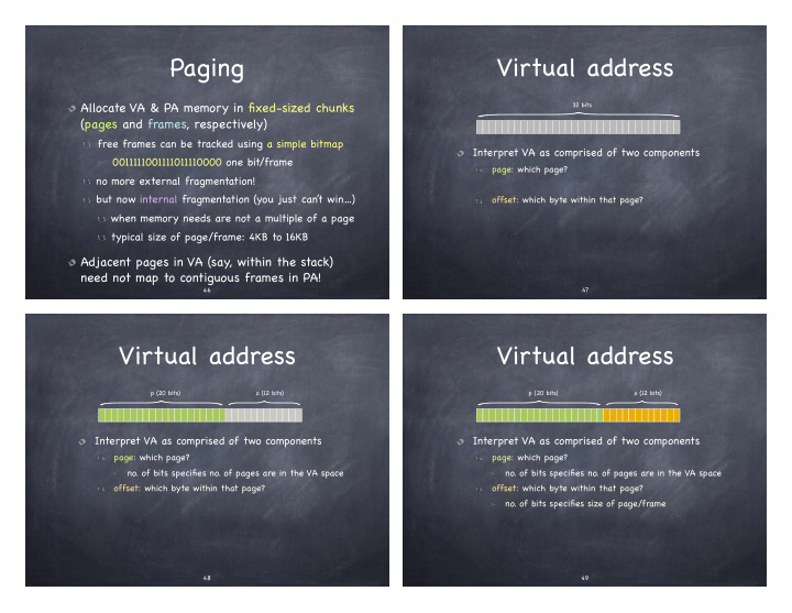 pages and frames respectively free frames can be tracked