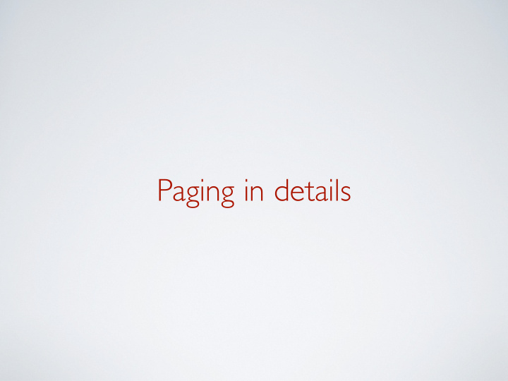 paging in details recap page lookup