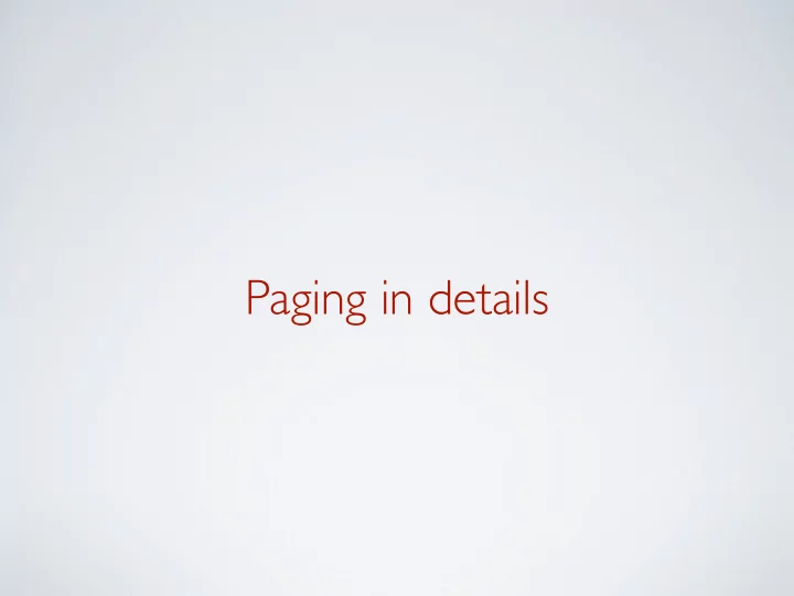 paging in details recap page lookup