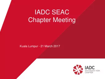 IADC SEAC  Chapter Meeting  Kuala Lumpur - 21 March 2017  Safety Briefing  Hotel Staff  2