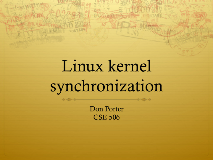 linux kernel synchronization