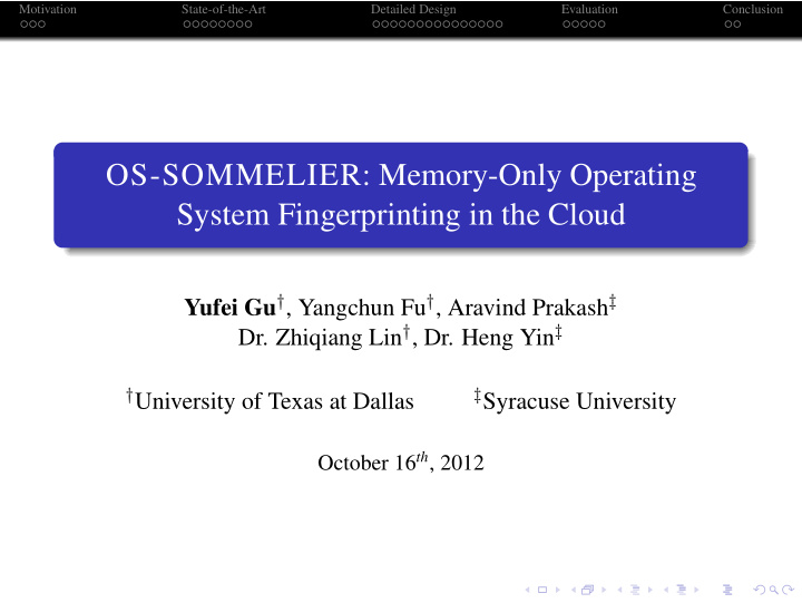 os sommelier memory only operating system fingerprinting