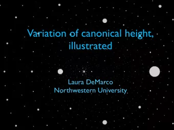 Variation of canonical height,  illustrated  Laura DeMarco  Northwestern University Theorem I.0.3.