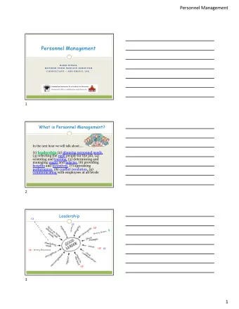 Personnel Management  Personnel Management  B A R B  N I S S E L  R E T I R E D  F O O D  S E R V I