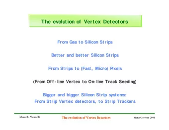 The evolution of  Vertex Detectors  The evolution of  Vertex Detectors  From Gas to Silicon Strips
