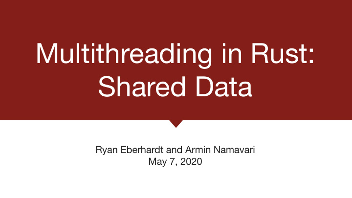 multithreading in rust shared data