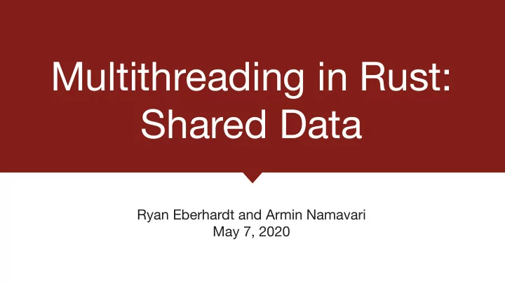 multithreading in rust shared data